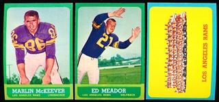 1963 Topps Fb- 11 Diff Los Angeles Rams