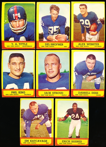 1963 Topps Fb- 11 Diff NY Giants