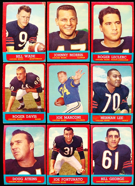 1963 Topps Fb- 10 Diff Chicago Bears