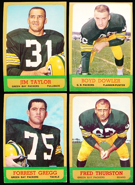 1963 Topps Fb- 4 Diff Green Bay Packers