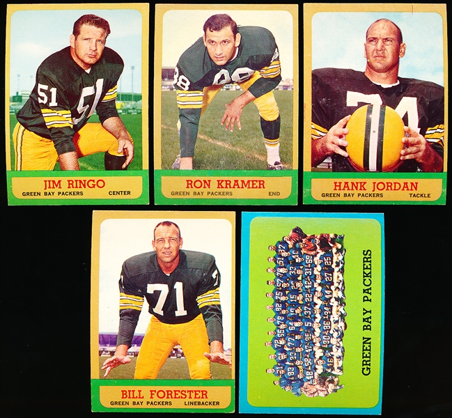 1963 Topps Fb- 5 Diff Green Bay Packers