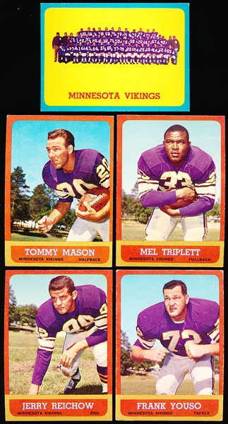 1963 Topps Fb- 5 Diff Minn. Vikings