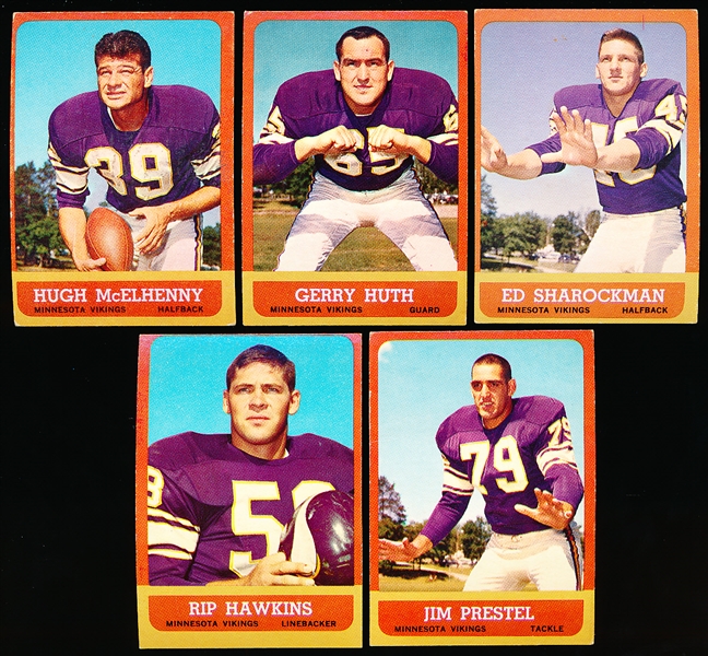 1963 Topps Fb- 5 Diff Minn. Vikings