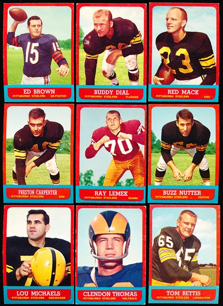1963 Topps Fb- 9 Diff Pitt. Steelers