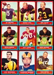 1963 Topps Fb- 9 Diff Pitt. Steelers