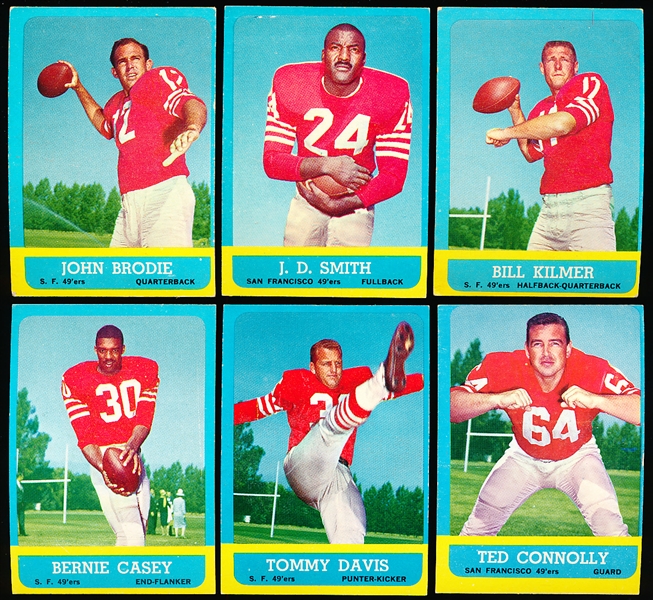 1963 Topps Fb- 6 Diff 49ers