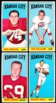 1965 Topps Football- 4 Diff KC Chiefs