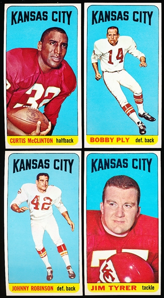 1965 Topps Football- 4 Diff KC Chiefs