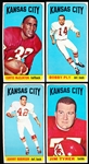 1965 Topps Football- 4 Diff KC Chiefs