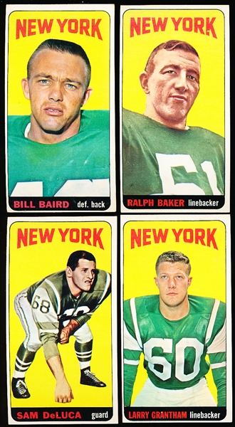 1965 Topps Football- 4 Diff New York Jets SP’s