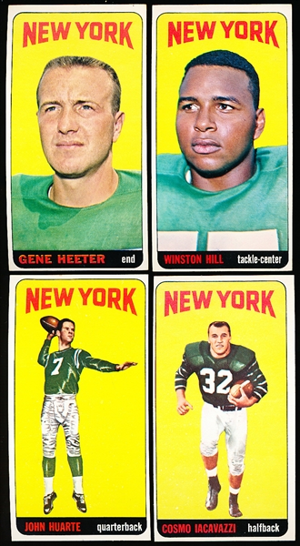 1965 Topps Football- 4 Diff New York Jets SP’s