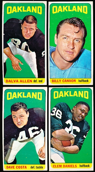 1965 Topps Football- 4 Diff Oakland Raiders