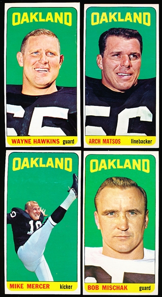 1965 Topps Football- 4 Diff Oakland Raiders
