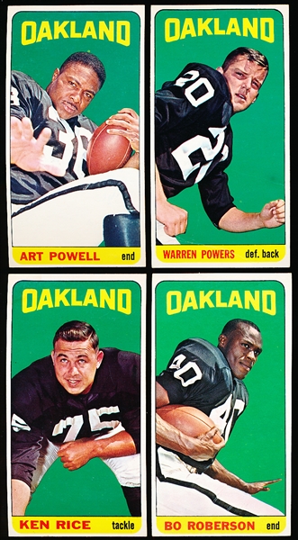 1965 Topps Football- 4 Diff Oakland Raiders