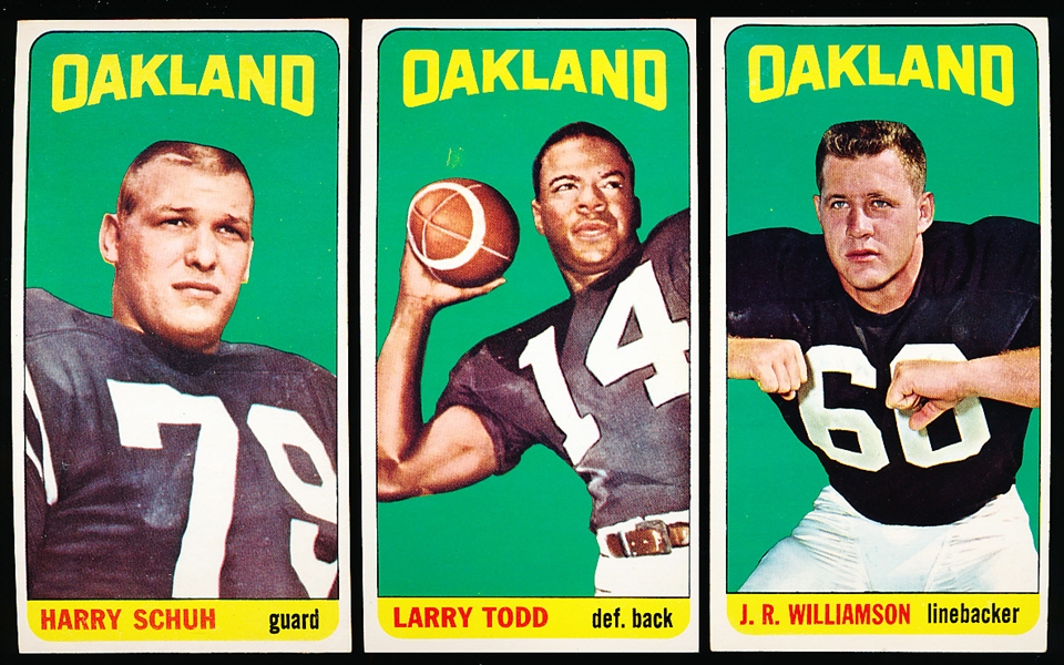 1965 Topps Football- 3 Diff Oakland Raiders