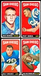 1965 Topps Football- 4 Diff San Diego Chargers
