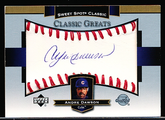 2003 Sweet Spot Classic Bsbl. “Classic Greats Autograph” #CG-AD Andre Dawson, Cubs