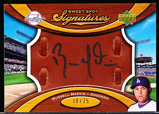 2007 Sweet Spot Bsbl. “Sweet Spot Signatures” #SS-RM Russell Martin, Dodgers- #30/75!