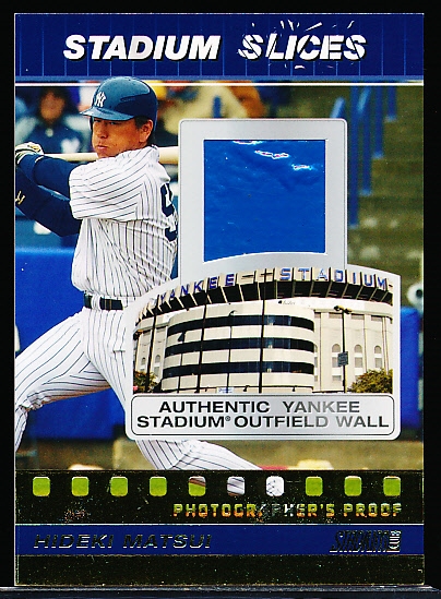 2008 Stadium Club Bsbl. “Stadium Slices Gold Photographer’s Proof” #SS-HM Hideki Matsui, Yankees- #27/50!