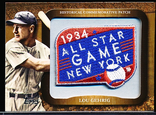 2009 Topps Bsbl. “Historical Commemorative Patch” #LPR-61 Lou Gehrig (1934 A/S Game Patch)