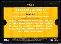 2009 Topps Ticket to Stardom Bsbl. “Ticket Stubs” #TS-85 Ichiro- #77/110!