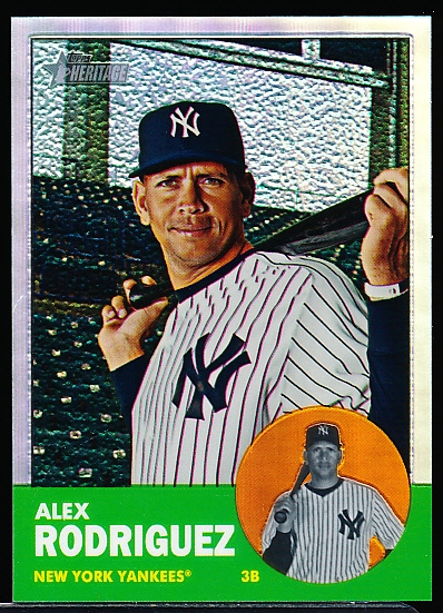 2012 Topps Heritage Bsbl. “Chrome Refractor” #HP43 Alex Rodriguez, Yankees- #69/563.