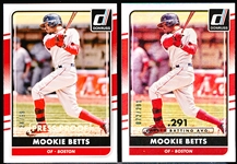2016 Donruss Bsbl.- 2 Diff. Mookie Betts Serial # Cards