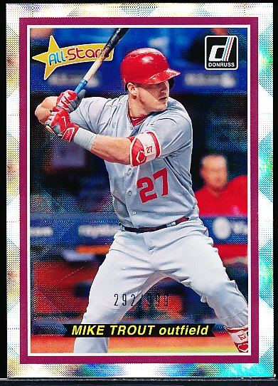 2018 Donruss Bsbl. “All-Stars” #AS12 Mike Trout- #292/999.