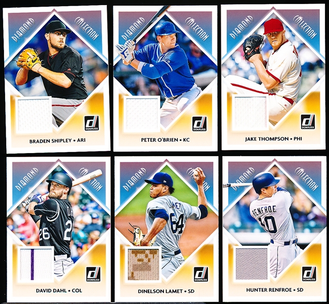 2018 Donruss Bsbl. “Diamond Collection Relic”- 6 Diff.