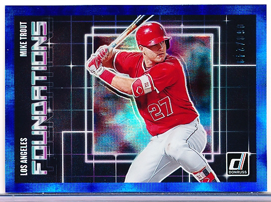 2018 Donruss Bsbl. “Foundations Blue” #F4 Mike Trout- #68/249.