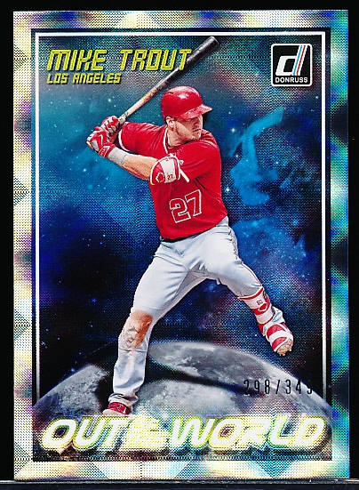 2018 Donruss Bsbl. “Out of this World Silver” #OW3 Mike Trout- #298/349.