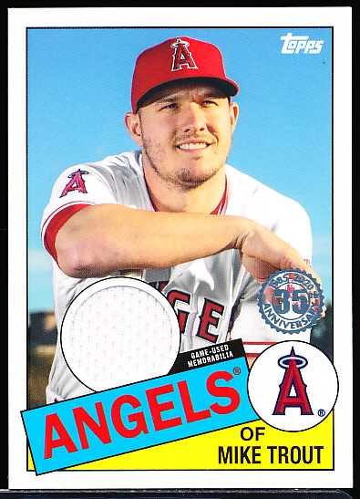 2020 Topps Bsbl. “1985 Topps Baseball Relic” #85R-MT Mike Trout