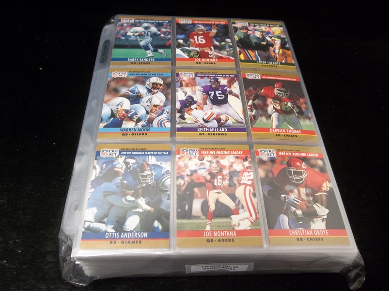 1990 Pro Set Ftbl.- 1 Complete Set of 800 Cards + 8 SP/Reissued Cards in Pages