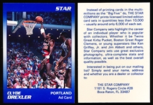 1990 Star Co. Clyde Drexler Blazers Ad Card- 100 Cards