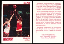 1990 Star Co. Dominique Wilkins Hawks Ad Card- 100 Cards