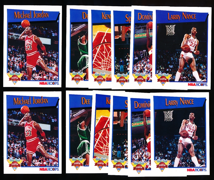 1991-92 Hoops “Slam Dunk” Complete Sets of 6 with Michael Jordan! 2 Sets