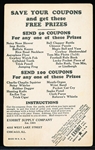 1920’s Exhibit Boxing- Coupon Redemption Back- Jack Dempsey