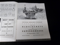 Auto’d. 9/23/’45 Fleet City Bluejackets vs. 2nd Air Force Superbombers Football Program- Signed on Cover by Bulldog Turner!