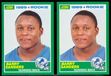 1989 Score Ftbl.- #257 Barry Sanders RC, Lions- 2 Cards