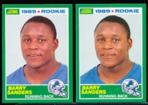 1989 Score Ftbl.- #257 Barry Sanders RC, Lions- 2 Cards