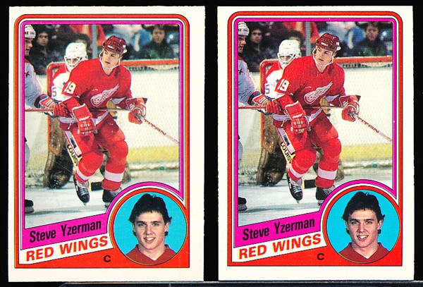 1984-85 O-Pee-Chee Hockey- #67 Steve Yzerman RC, Red Wings- 2 Cards