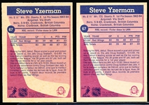 1984-85 O-Pee-Chee Hockey- #67 Steve Yzerman RC, Red Wings- 2 Cards