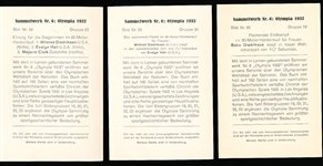 1932 Sammelwerk “Olympia 1932”- 4 Diff. Babe Didrikson