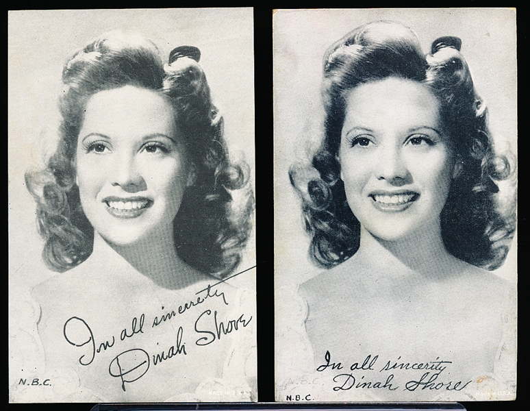 1940’s Salutation Exhibit Cards- 2 Diff. Dinah Shore