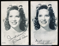 1940’s Salutation Exhibit Cards- 2 Diff. Dinah Shore