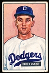 1951 Bowman Bb- #260 Carl Erskine, Dodgers