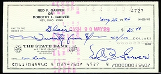 Ned Garver- Signed Check-  May 25, 1984