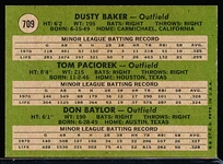 1971 Topps Bb- #709 Baylor/Baker RC- Hi#