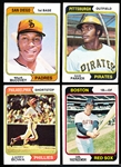 1974 Topps Baseball- 4 Diff