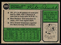 1974 Topps Baseball- #283 Mike Schmidt, Phillies